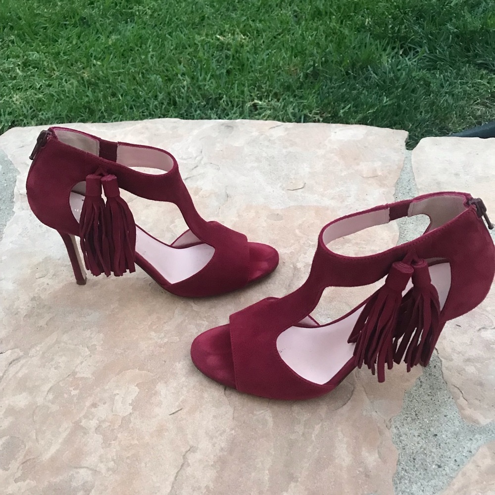 KATE SPADE Burgundy Heels with Tassels